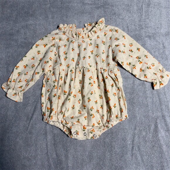 The Unbranded Brand Other - Unbranded Baby Girl Floral Long Sleeve Bubble Romper Ruffle Collar